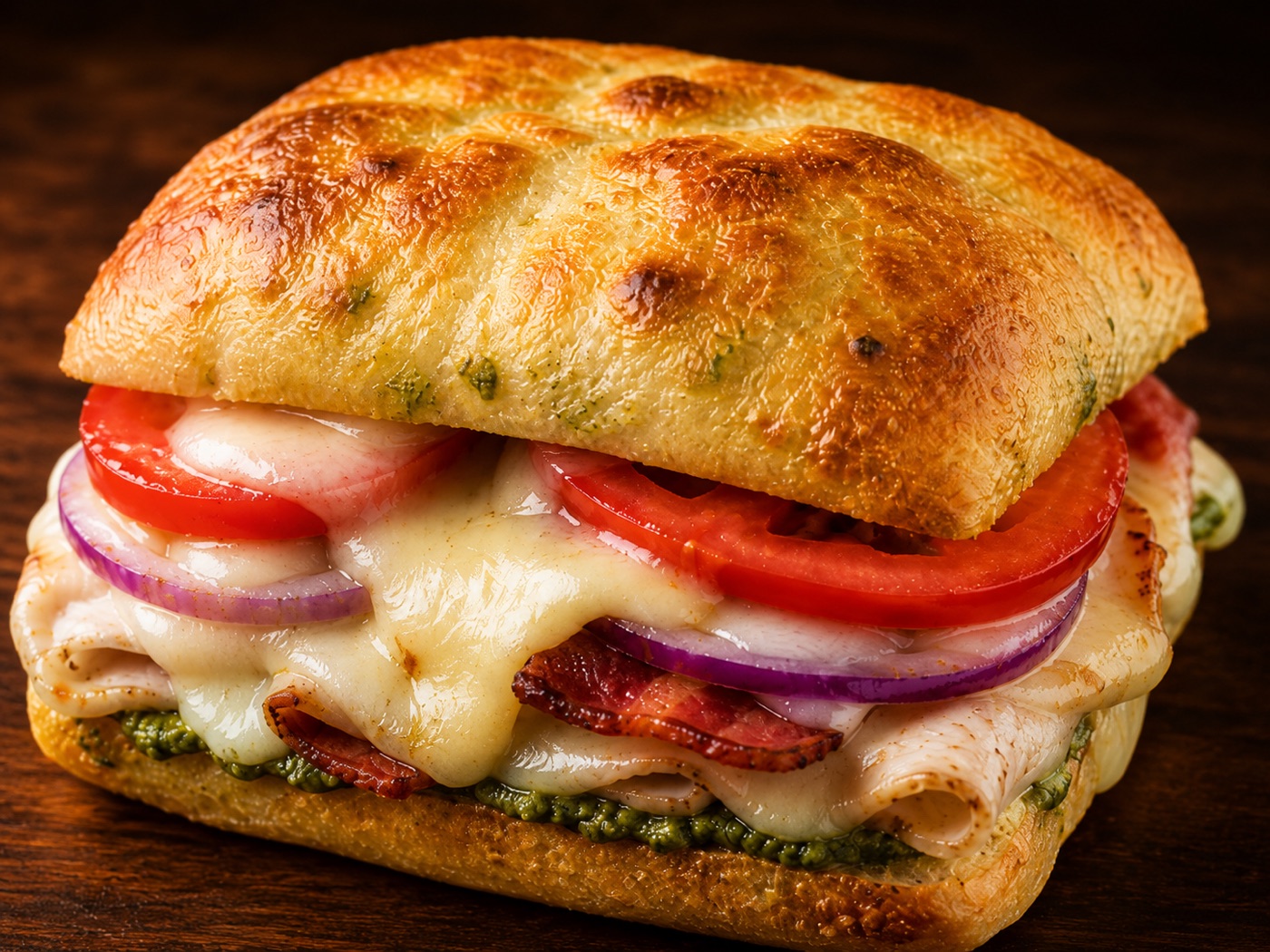 Turkey Bacon Pesto Sandwich